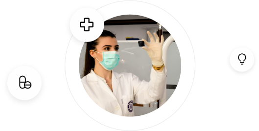 Face of 1 woman in health industry