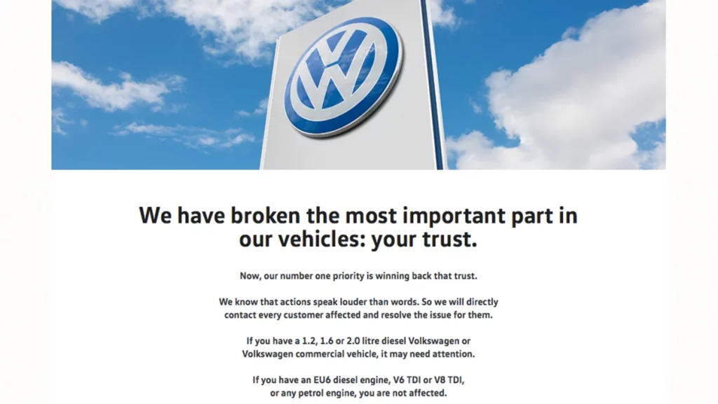 Volkswagen Apology - Dieselgate - Corporate Character