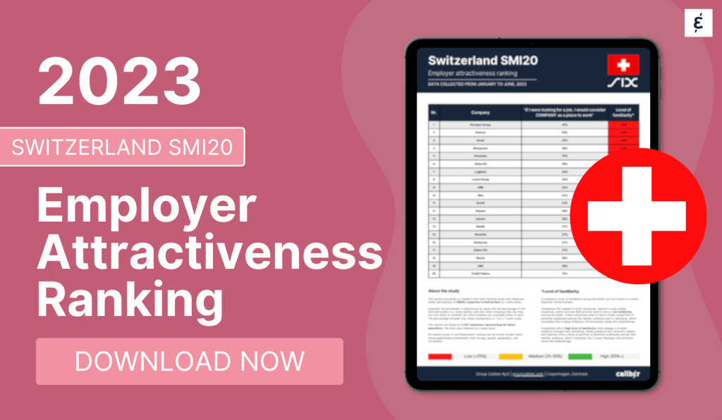 Switzerland SMI20 Employer Attractiveness Ranking 2023 - Caliber