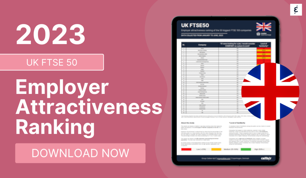 UK FTSE 50 Employer Attractiveness Ranking 2023 - Caliber
