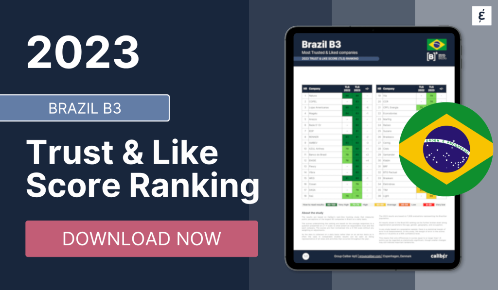 Brazil B3 Trust & Like Score Ranking 2023 - Caliber