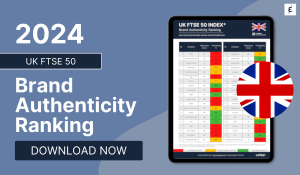 UK FTSE50 Brand Authenticity Score Ranking 2024 - Caliber