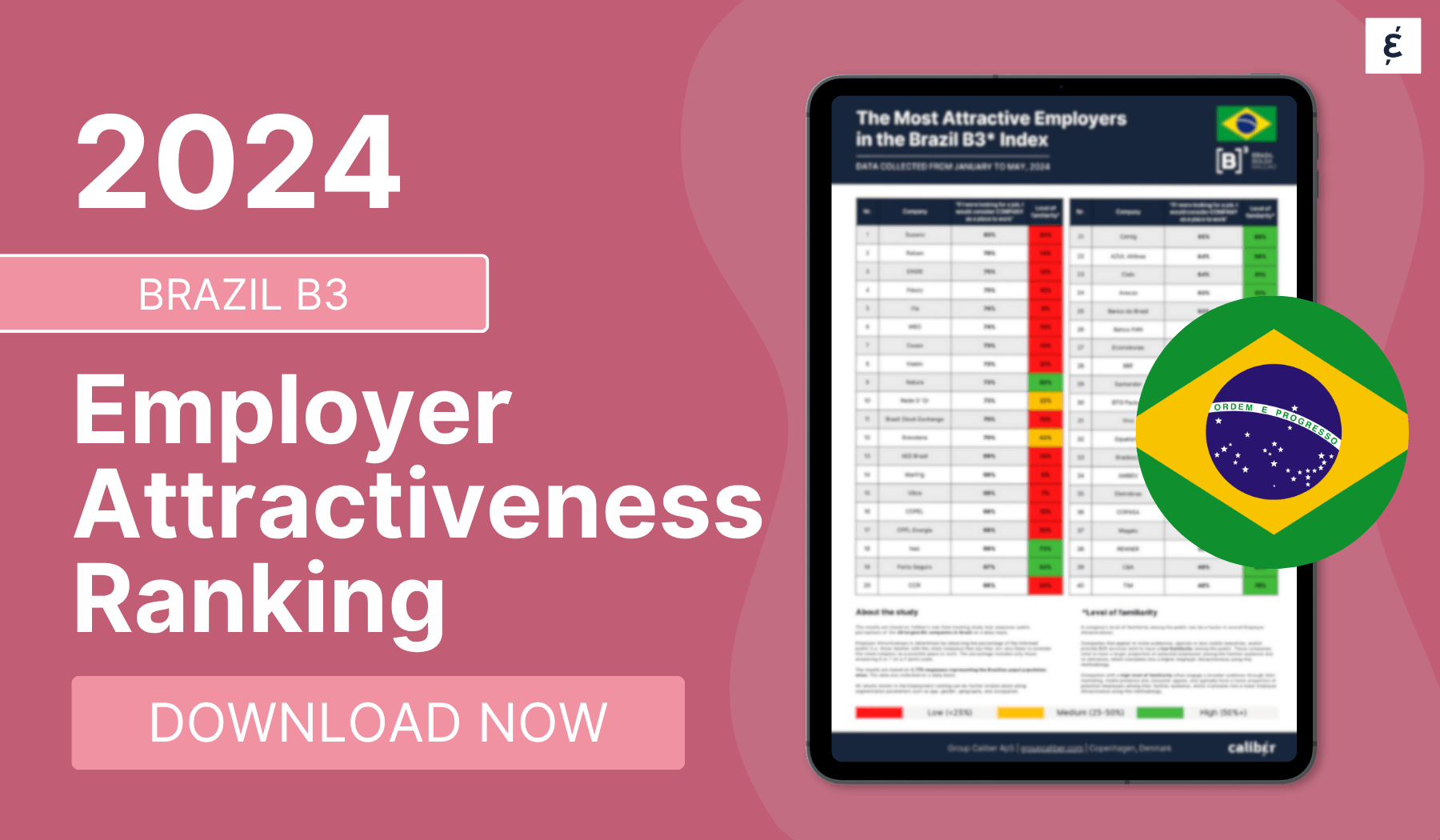 Brazil B3 Employer Attractiveness Ranking 2024 - Caliber
